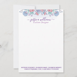 Tarjeta De Agradecimiento Moda moderna acuarela Hidrangeas azules Floral