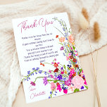 Tarjeta De Agradecimiento Moda moderna de flores silvestres guión de lluvia<br><div class="desc">Elegante ilustracion de flores de verano primavera moderna con flores silvestres de bonito y escritura de pincel ducha de novia gracias con una moderna tipografía de caligrafía con flores rojas,  violetas,  rosadas,  de terracota.</div>
