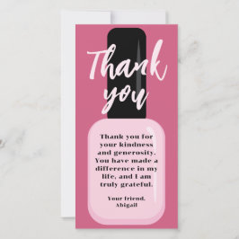 Tarjeta De Agradecimiento Moda moderna de moda Nail rosa Polaco
