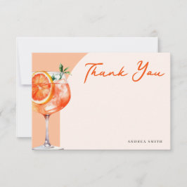 Tarjeta De Agradecimiento Moda Moderna Gracias Aperol Spritz