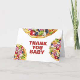 Tarjeta De Agradecimiento Moda moderna italiana Slice Slice Pizza Baby Showe