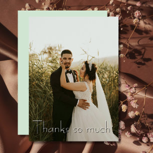 Tarjeta De Agradecimiento Moda Muchas Gracias, Muchísima Foto Boda Sage Gree