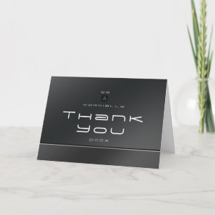 Tarjeta De Agradecimiento Moda Negra de negocios moderna
