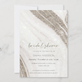 Tarjeta De Agradecimiento Moda Pale Gold Marble Agate Bridal Shower Invite