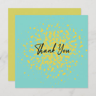 Tarjeta De Agradecimiento Moda puntos de acuarela de explosión amarilla en r