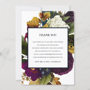 Tarjeta De Agradecimiento Moda RETRO VINTAGE BURGUNDY FALL BODA