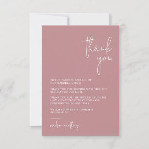Tarjeta De Agradecimiento Moda Rosa elegante Boda de fotografía rosa moderno