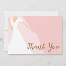 Tarjeta De Agradecimiento Moda Rubor ducha de novia rosa