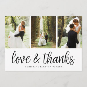 Tarjeta De Agradecimiento Moda Script Photo You Card con Back Message