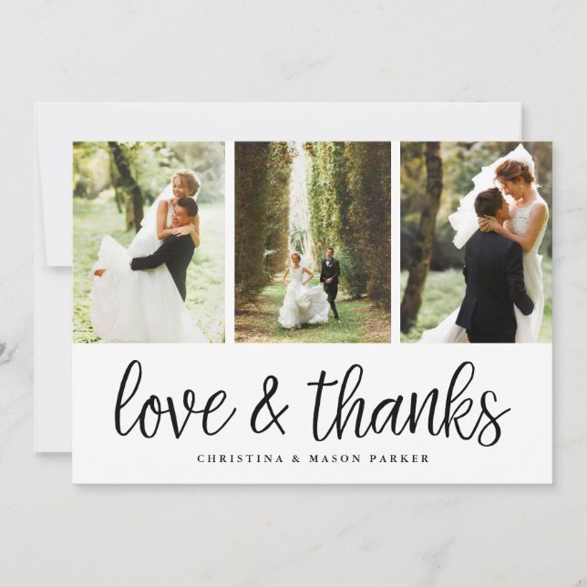 Tarjeta De Agradecimiento Moda Script Photo You Card con Back Message (Anverso)