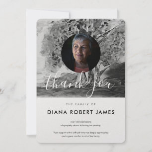 Tarjeta De Agradecimiento Moda Simpatía fotográfica de árboles blancos y neg