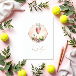 Tarjeta De Agradecimiento Moda Social Club Tennis Bachelorette Foto