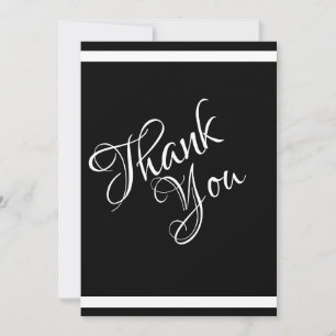 Tarjeta De Agradecimiento Moda Sofisticada y hermosa negro y blanco