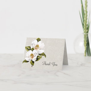 Tarjeta De Agradecimiento Moda Sur Belle Magnolias Boda Gracias