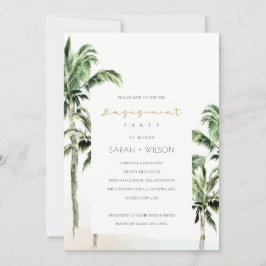 Tarjeta De Agradecimiento Moda Tropical Beach Palm Trees Engagement Invite