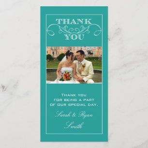 Tarjeta De Agradecimiento Moda Turquesa Boda Gracias Cartas De Foto