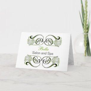 Tarjeta De Agradecimiento moda verde en blanco y negro Empresas Gracias Cart