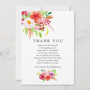 Tarjeta De Agradecimiento Moda Vintage Encanto Rústico Baby Shower Gracias