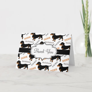 Tarjeta De Agradecimiento Modelo negro y del moreno lindo del Dachshund