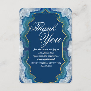 Tarjeta De Agradecimiento Modelo verde azulado azul bonito elegante de Geode