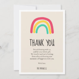 Tarjeta De Agradecimiento Moderada y atractiva ducha de bebé