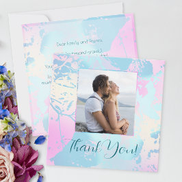 Tarjeta De Agradecimiento Modern Abstract Pastel Wedding