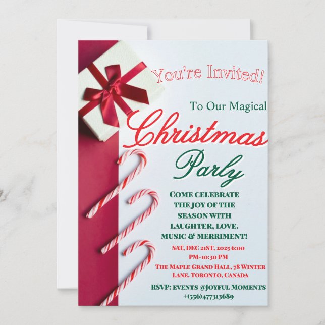 Tarjeta De Agradecimiento "Modern and Elegant Christmas & New Year Invitatio (Anverso)