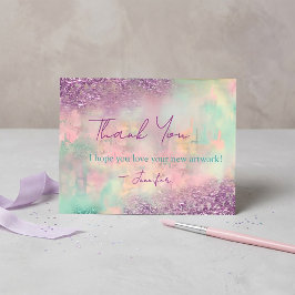 Tarjeta De Agradecimiento Modern Art Abstract Paint Watercolor Artist