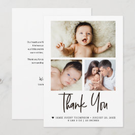 Tarjeta De Agradecimiento Modern Baby Photo Collage Newborn Thank You Card