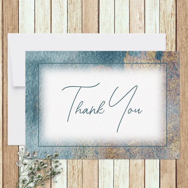 Tarjeta De Agradecimiento Modern Beach Abstract Wedding Thank You Card (Subido por el creador)