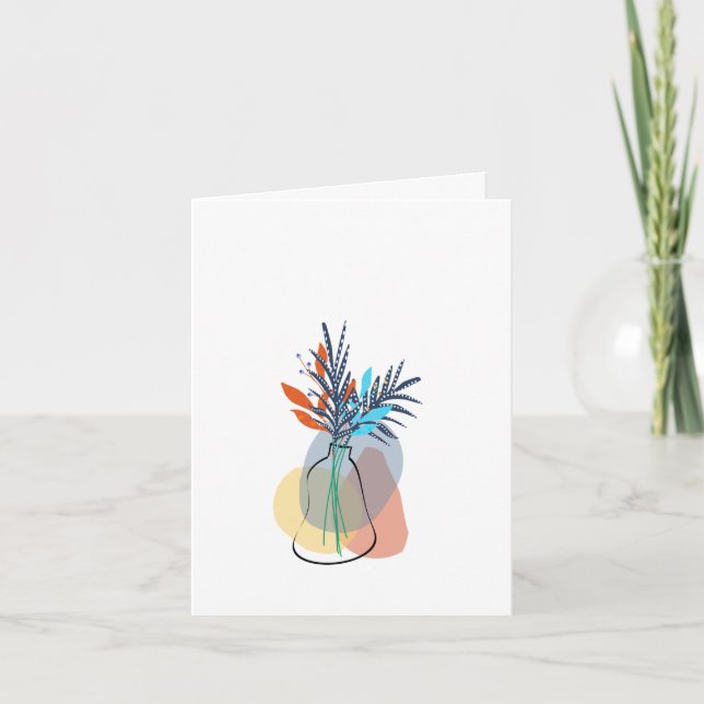 Tarjeta De Agradecimiento Modern Blank Botanical Note Card Stationery (Anverso)