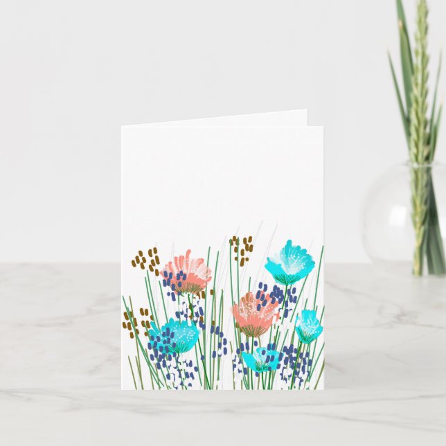 Tarjeta De Agradecimiento Modern Blank Botanical Note Card Stationery (Anverso)