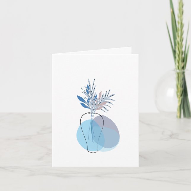 Tarjeta De Agradecimiento Modern Blank Botanical Note Card Stationery (Anverso)