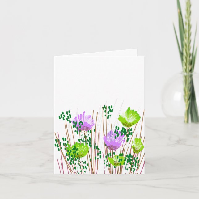 Tarjeta De Agradecimiento Modern Blank Botanical Note Card Stationery (Anverso)