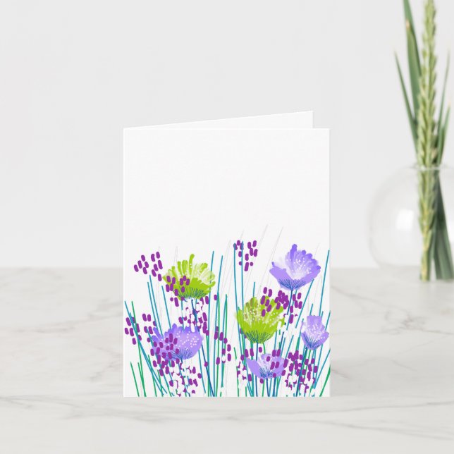 Tarjeta De Agradecimiento Modern Blank Botanical Note Card Stationery (Anverso)
