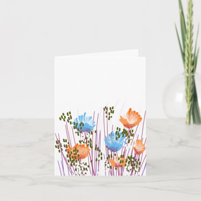 Tarjeta De Agradecimiento Modern Blank Botanical Note Card Stationery (Anverso)