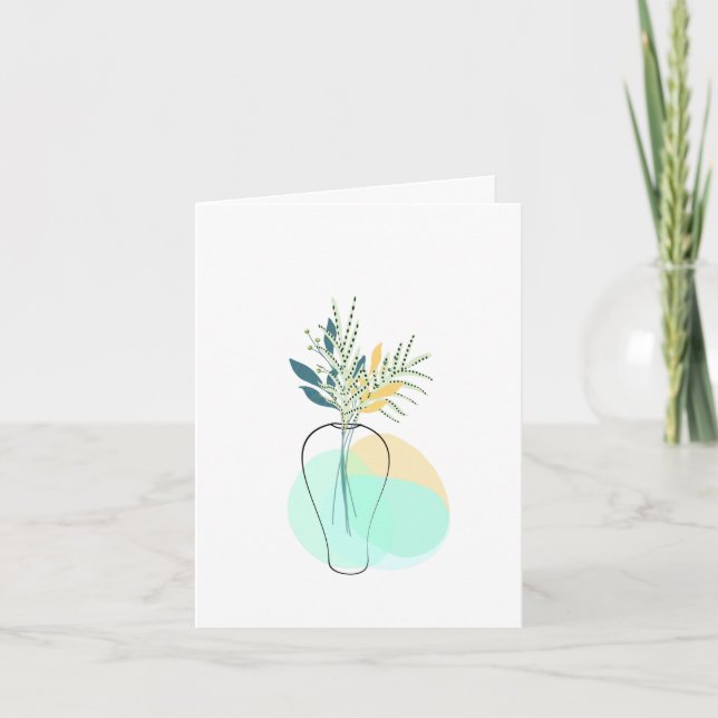 Tarjeta De Agradecimiento Modern Blank Botanical Note Card Stationery (Anverso)