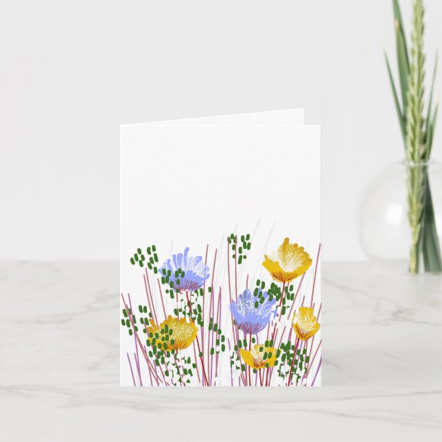 Tarjeta De Agradecimiento Modern Blank Botanical Note Card Stationery (Anverso)