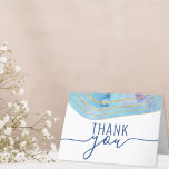 Tarjeta De Agradecimiento Modern Blue Purple Agate Watercolor Thank You Card<br><div class="desc">Modern wedding rsvp design featuring watercolor agate with gold.</div>