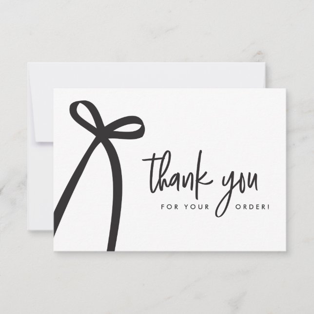 Tarjeta De Agradecimiento Modern bow Custom business Handlettering (Anverso)