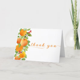 Tarjeta De Agradecimiento Modern Citrus Naranja Clementine Baby Shower