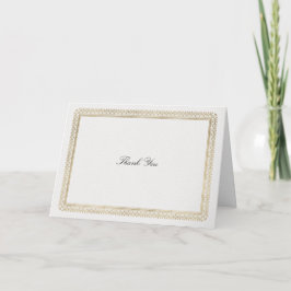 Tarjeta De Agradecimiento Modern Classic Formal Golden Lys Ivory Wedding