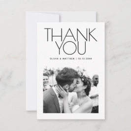 Tarjeta De Agradecimiento Modern Clean Wedding | Minimalist Elegant Photo