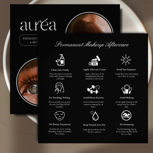 Tarjeta De Agradecimiento Modern Cosmetic Permanent Makeup Aftercare Card (Subido por el creador)