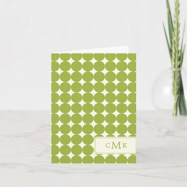 Tarjeta De Agradecimiento Modern Dots Thank You Card - Green (Anverso)