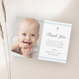 Tarjeta De Agradecimiento Modern Elegance Boys Baptism