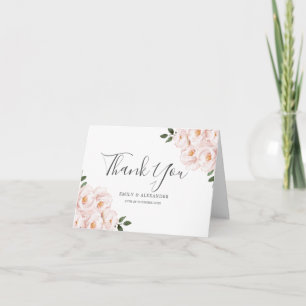 Tarjeta De Agradecimiento Modern Elegant Blush Winter Wonderland Wedding