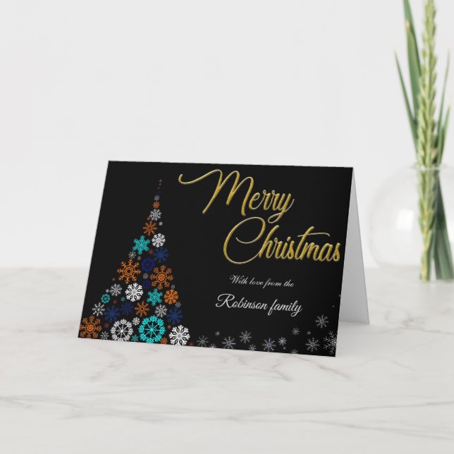 Tarjeta De Agradecimiento Modern, Floral and Bold Christmas Card (Anverso)