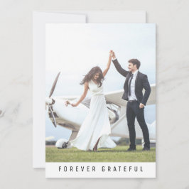 Tarjeta De Agradecimiento Modern Forever Graying 2 Photo Boda