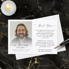 Tarjeta De Agradecimiento Modern Funeral Photo Thank You In Loving Memory